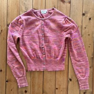 Sundance Multicolor Cardigan with Metal Flower Buttons Sz XS